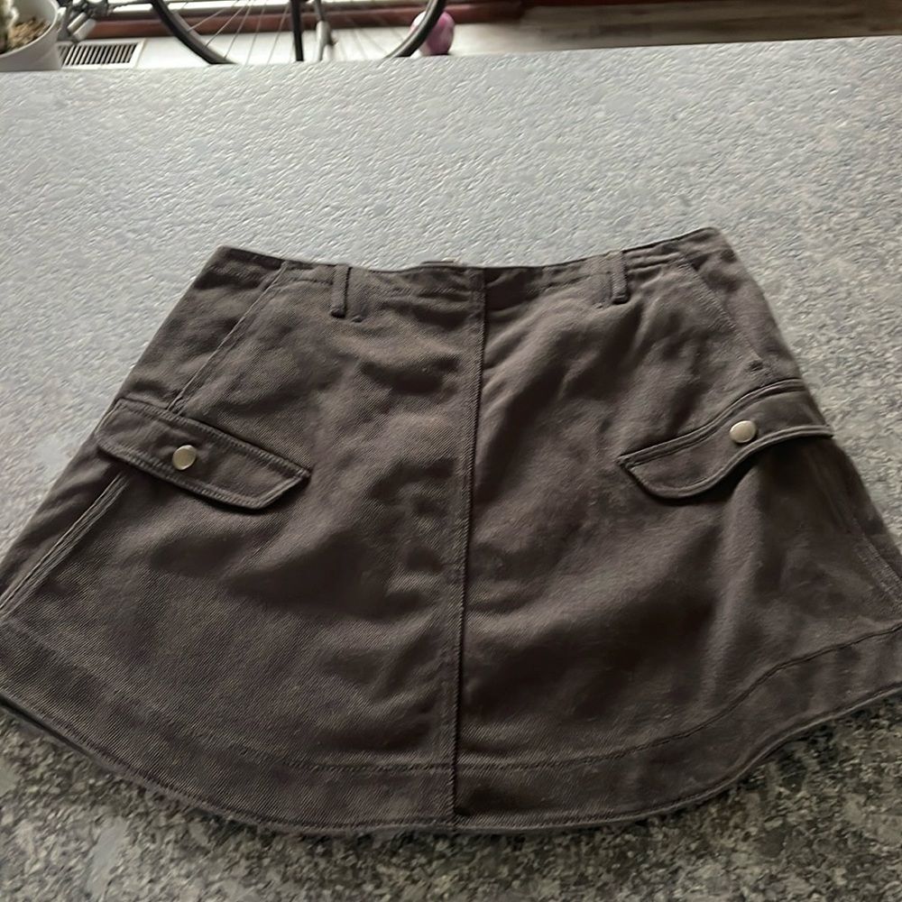 Coach Black Denim Moto Skirt with round hemline BNWOT size 10​